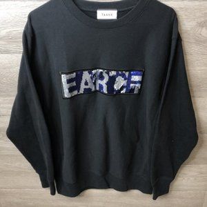 Taakk Mens Medium Black Earth Sequin Sweatshirt